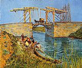 The Langlois Bridge at Arles with Women Washing by Vincent van Gogh